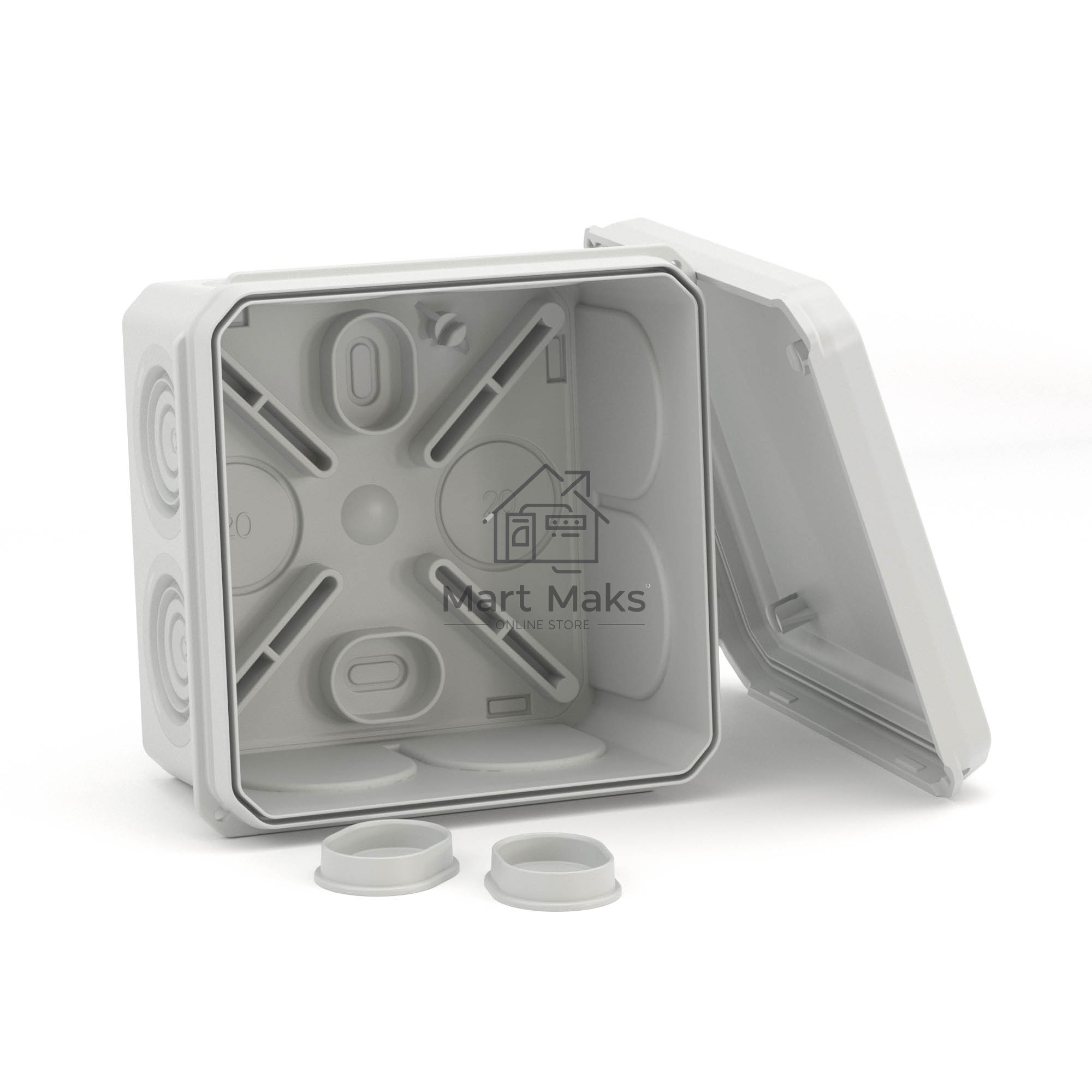 Коробка ответвительная DKC с 8+2 кабельными вводами д.20/20мм, IP55,70х70х40мм