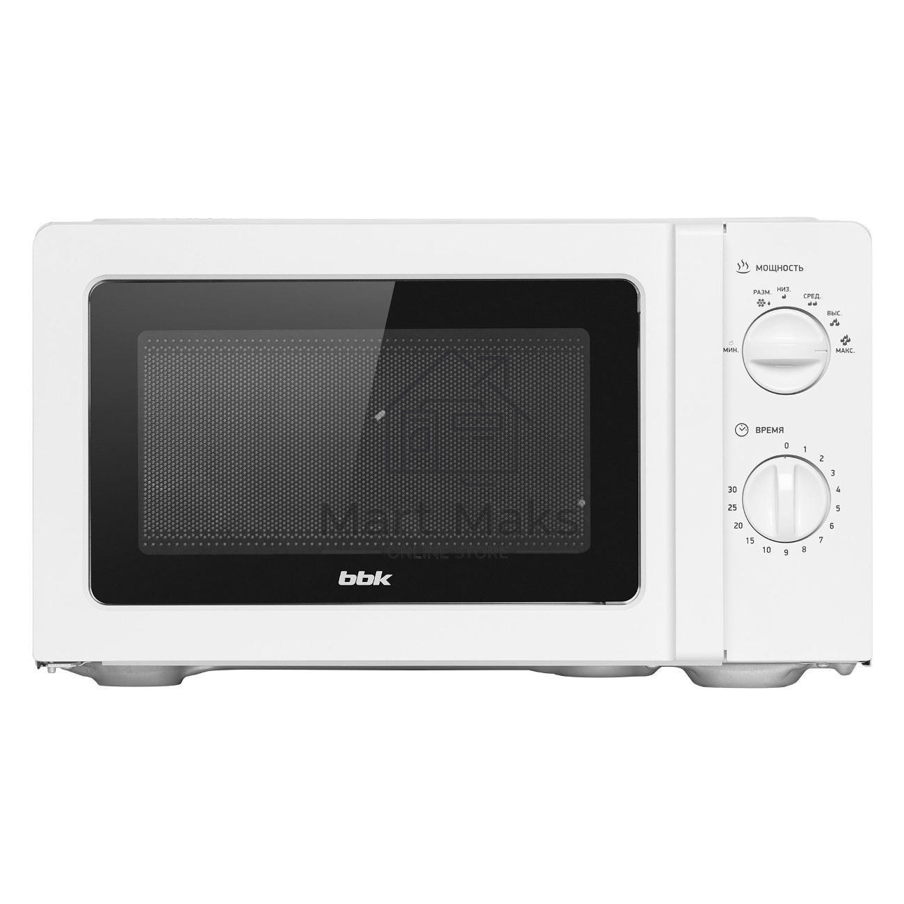 Микроволновая печь BBK 20MWS-777M/W белый, 20 л, 700 Вт, переключатели- поворотный механизм