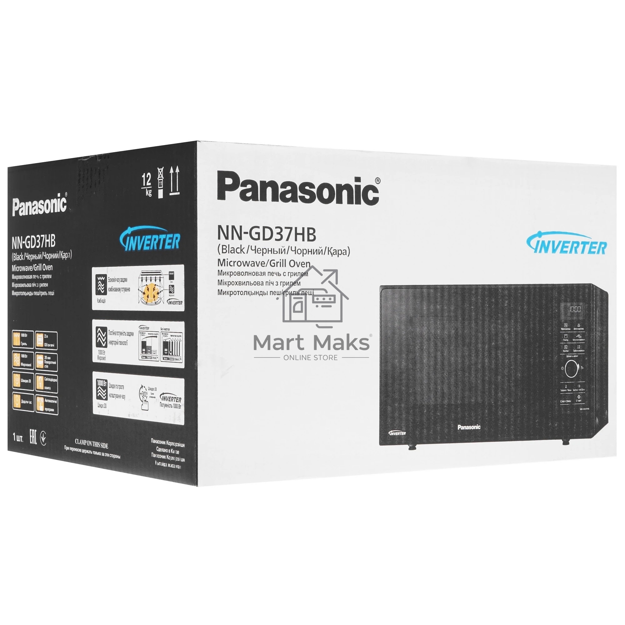 Микроволновая печь Panasonic NN-GD37HBZPE черный 23 л, 1000 Вт, переключатели - сенсор, поворотный механизм