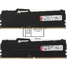 Оперативная память Kingston Fury Beast, DDR5, 32GB (2x16GB), 5200MHz, CL40, DIMM, с радиаторами, RGB, черный