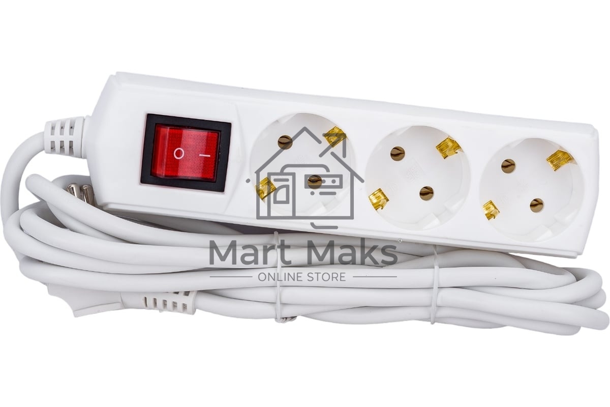 Удлинитель 3х3 м с заземл. 10А 250В У03В GENERICA 2P+PE 3х1 кв.мм IEK WYP10-10-03-03-ZK-G