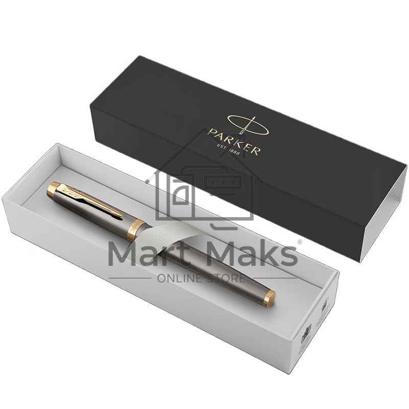 Ручка перьевая Parker IM Premium Grey Core GT (2213776) M, черные чернила, подарочная коробка