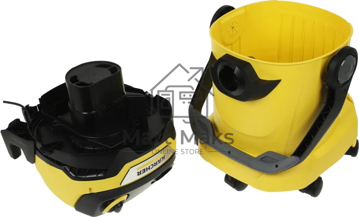 Строительный пылесос Karcher WD 5 V-25/5/22 желтый, 1100 Вт, уборка сухая/сбор воды, пылесборник мешок/контейнер, 25 л