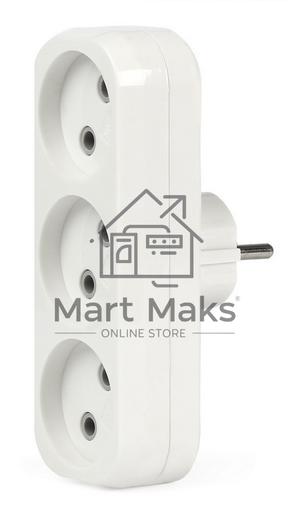 Плоский разветвитель Smartbuy (SBE-10-A02-3) 3 гнезда без заземления плоский 10А 250B