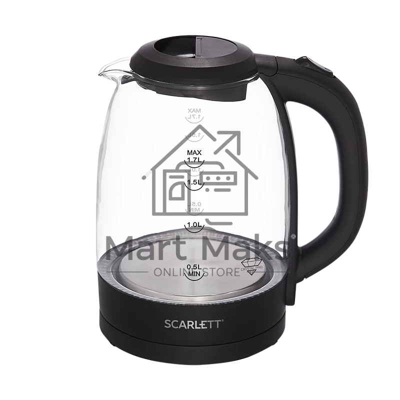 Чайник Scarlett SC-EK27G11, 2200Вт, 1.7л, черный