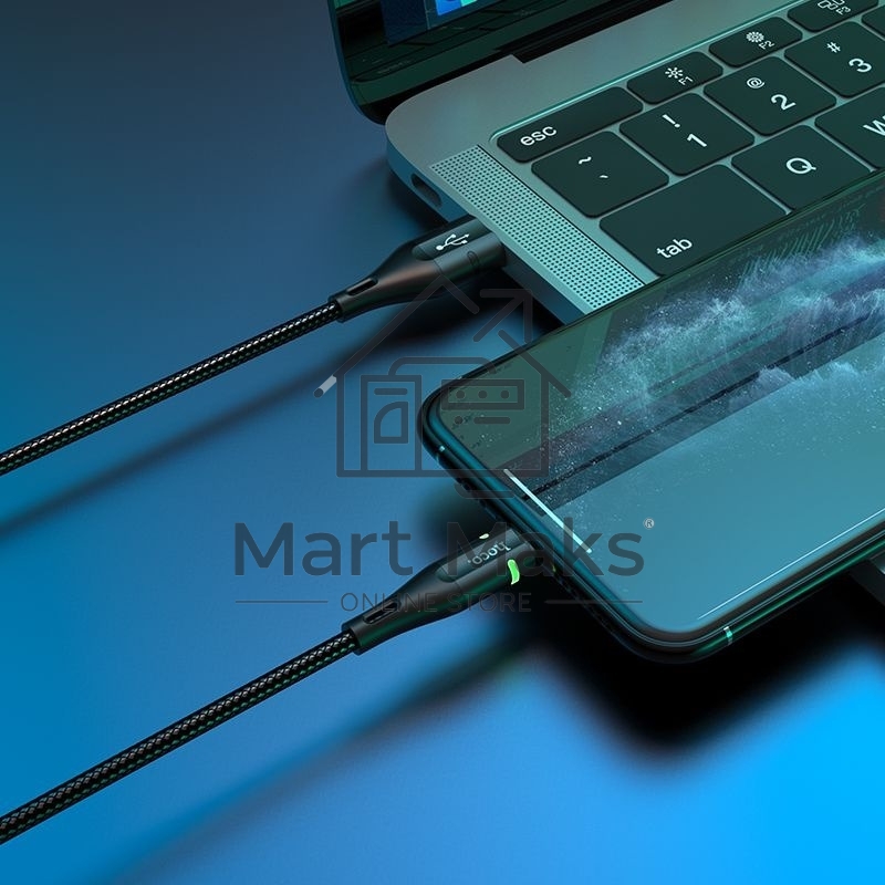 Кабель Hoco U93 Shadow iP USB (m)-Lightning (m) 1.2м черный коробка