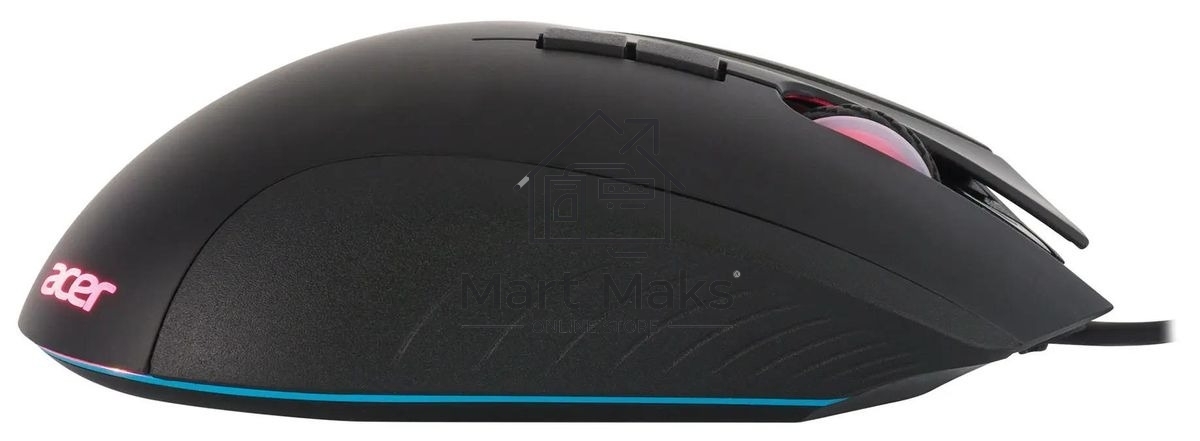 Мышь проводная Acer OMW123 черный, 6400 dpi, USB, кнопки - 8
