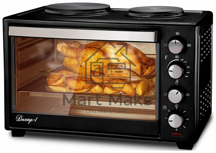 Мини-печь Великие реки Днепр-1, черный, 3200 Вт, 30 л, 2 конфорки