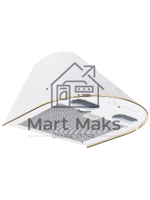 Вытяжка каминная Elikor Эпсилон 50П-430-П3Л белый/золотистый, 50 см, 430 м³/ч, 54 дБ