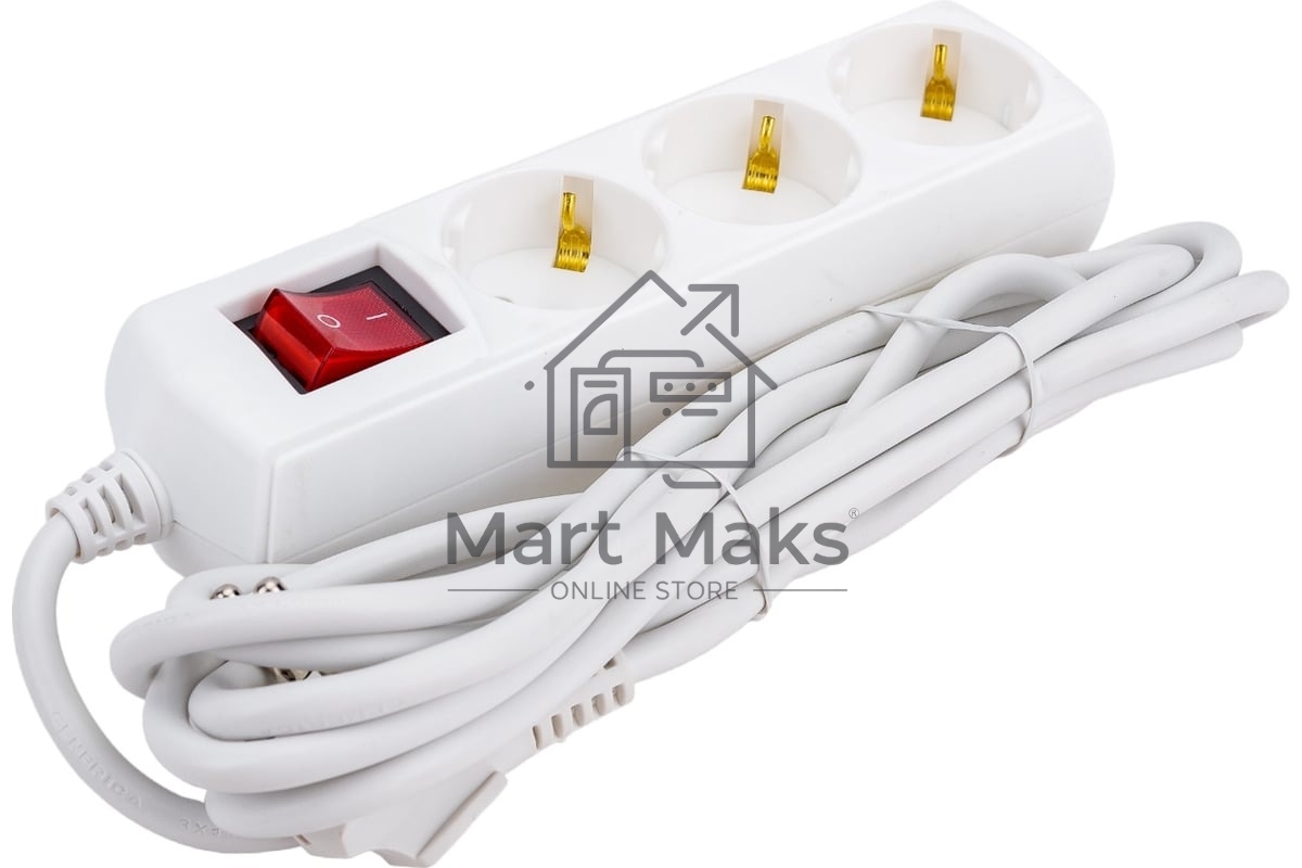 Удлинитель 3х3 м с заземл. 10А 250В У03В GENERICA 2P+PE 3х1 кв.мм IEK WYP10-10-03-03-ZK-G