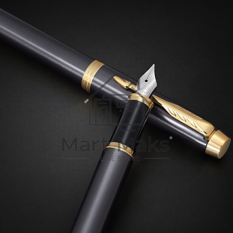 Ручка перьевая Parker IM Premium Grey Core GT (2213776) M, черные чернила, подарочная коробка