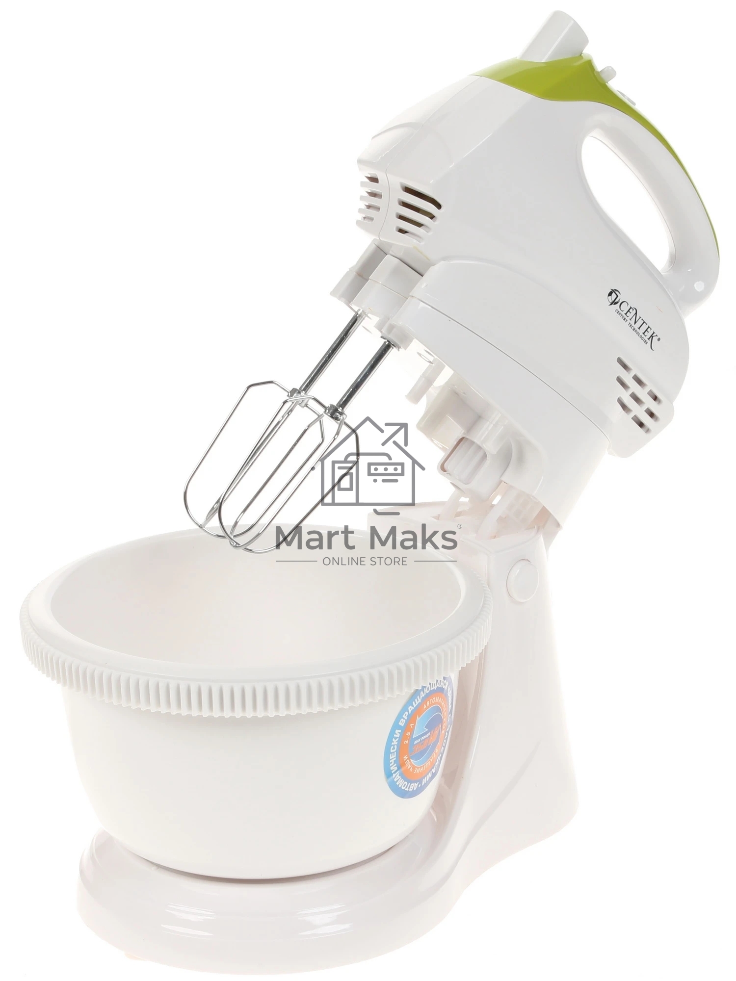 Миксер стационарный Centek CT-1119 белый/зеленый, 350 Вт