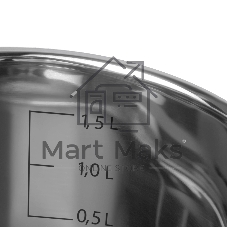 Ковш Maunfeld Madison MF18MS01SP из нержавеющей стали со стеклянной крышкой, 16см, 1,8л.