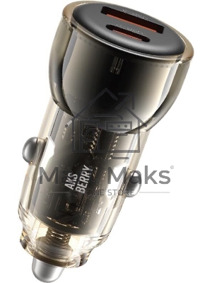 Автомобильное зарядное устройство AKSBERRY (6900286350018) X101 TYPE-C(30w)+USB-A(30W), черный