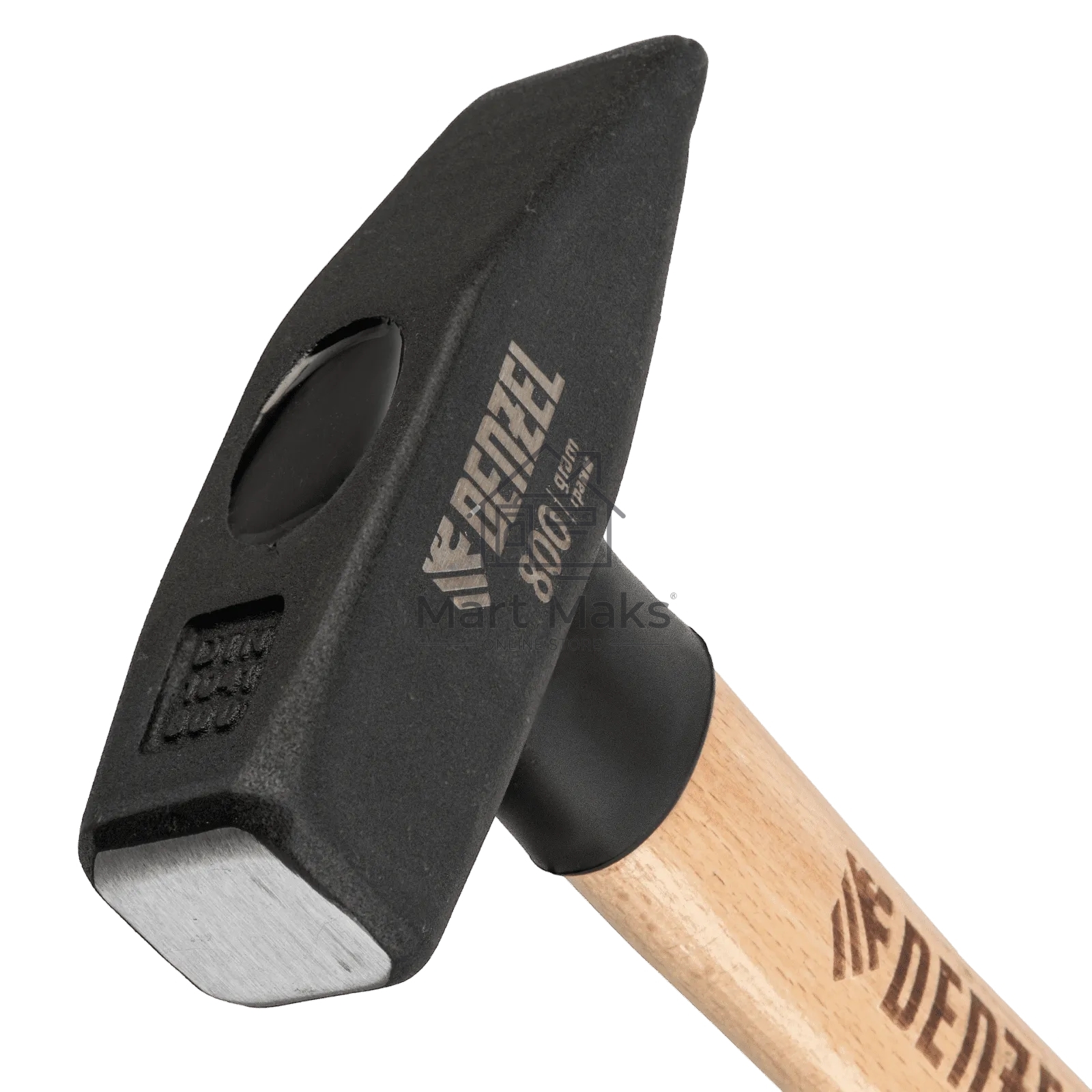 Молоток слесарный Denzel 800 г, кованый квадратный боек, буковая рукоятка