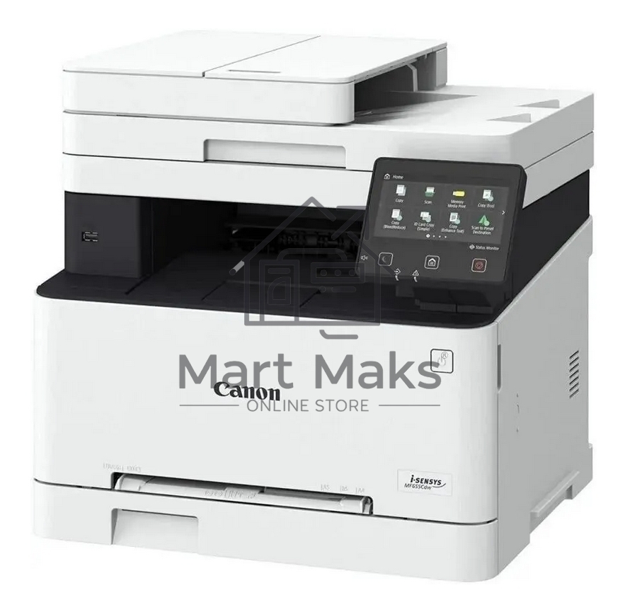 МФУ лазерный Canon i-SENSYS MF655Cdw (5158C004), A4, цветное, печ. 21 стр/мин, скан. до 27 стр/мин (ч/б) 14 стр/мин (цвет), 1200 x 1200 dpi (принтер) 600x600dpi (сканер), USB, RJ-45, Wi-Fi, Air Print, Mopria