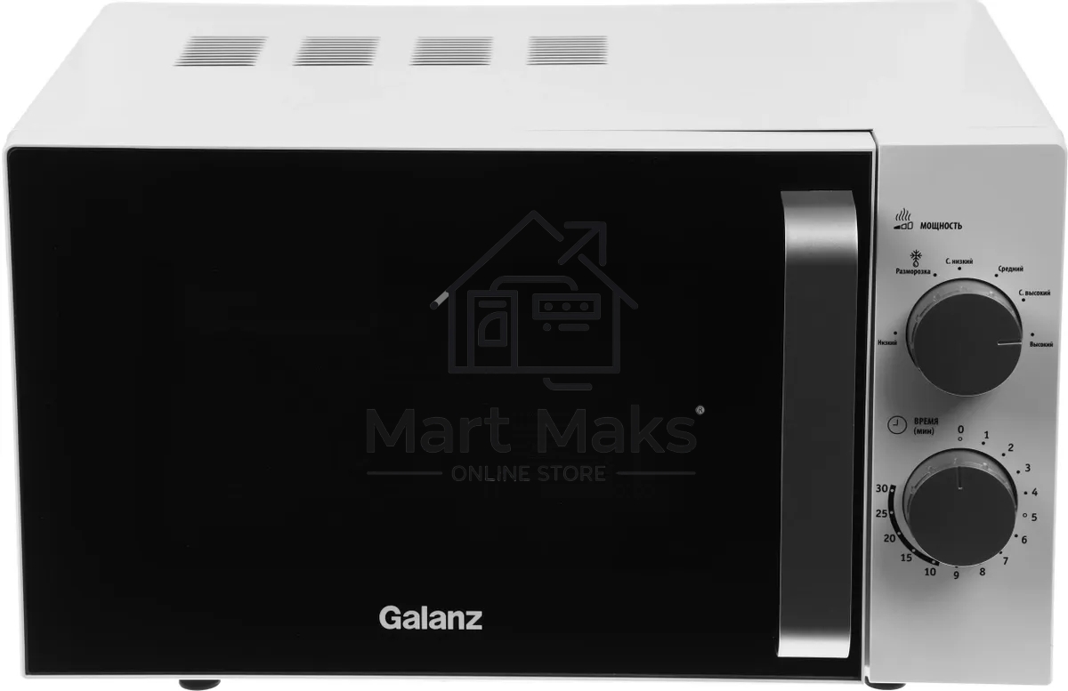 Микроволновая печь Galanz MOS-2401FMW белый, 20 л, 800 Вт, поворотный механизм