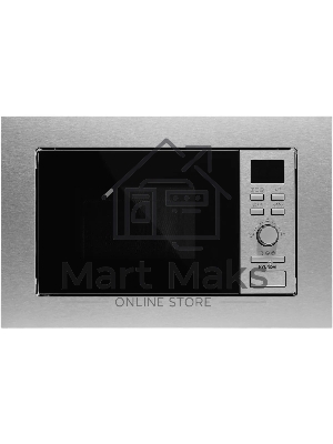 Микроволновая печь встраиваемая Hyundai HBW 2040 IX серебристый, 20 л, 800 Вт, переключатели - кнопки/поворотный механизм