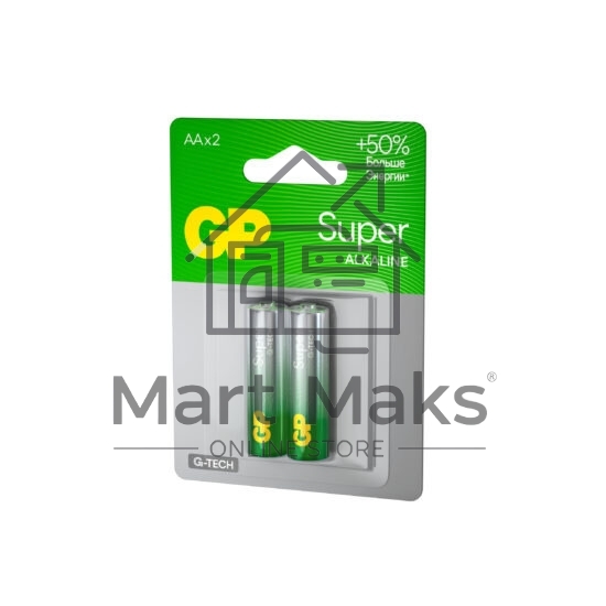 Алкалиновые батарейки GP Super Alkaline G-Tech 15А АA - 2 шт. на блистере