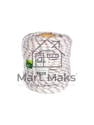 Фал плетеный СИБРТЕХ 93968 24-прядный полипропиленовый с сердечником 12 мм, бухта 100 м, 1000 кгс, Россия