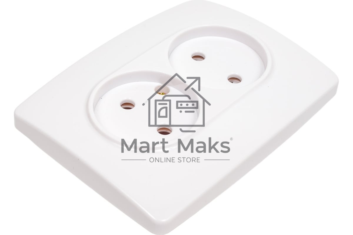 Розетка ЭРА 2X2P, 16A-250В, IP20, Эра12, белый (10/100/1600)