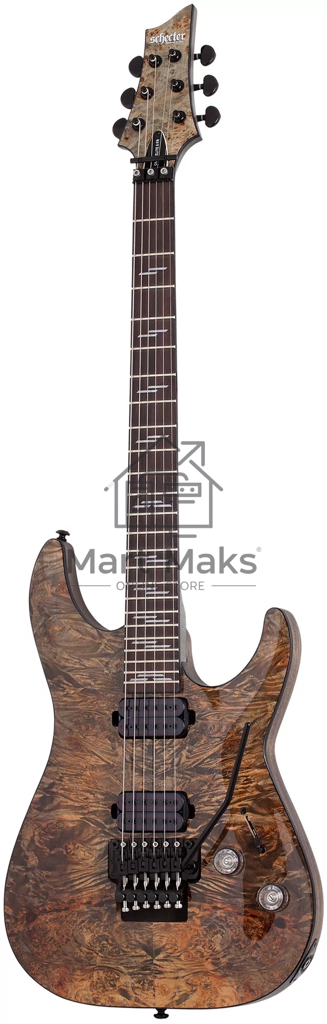 Электрогитара SCHECTER OMEN ELITE-6 FR CHAR - электрогитара 6-струнная, Charcoal (CHAR) - древесный