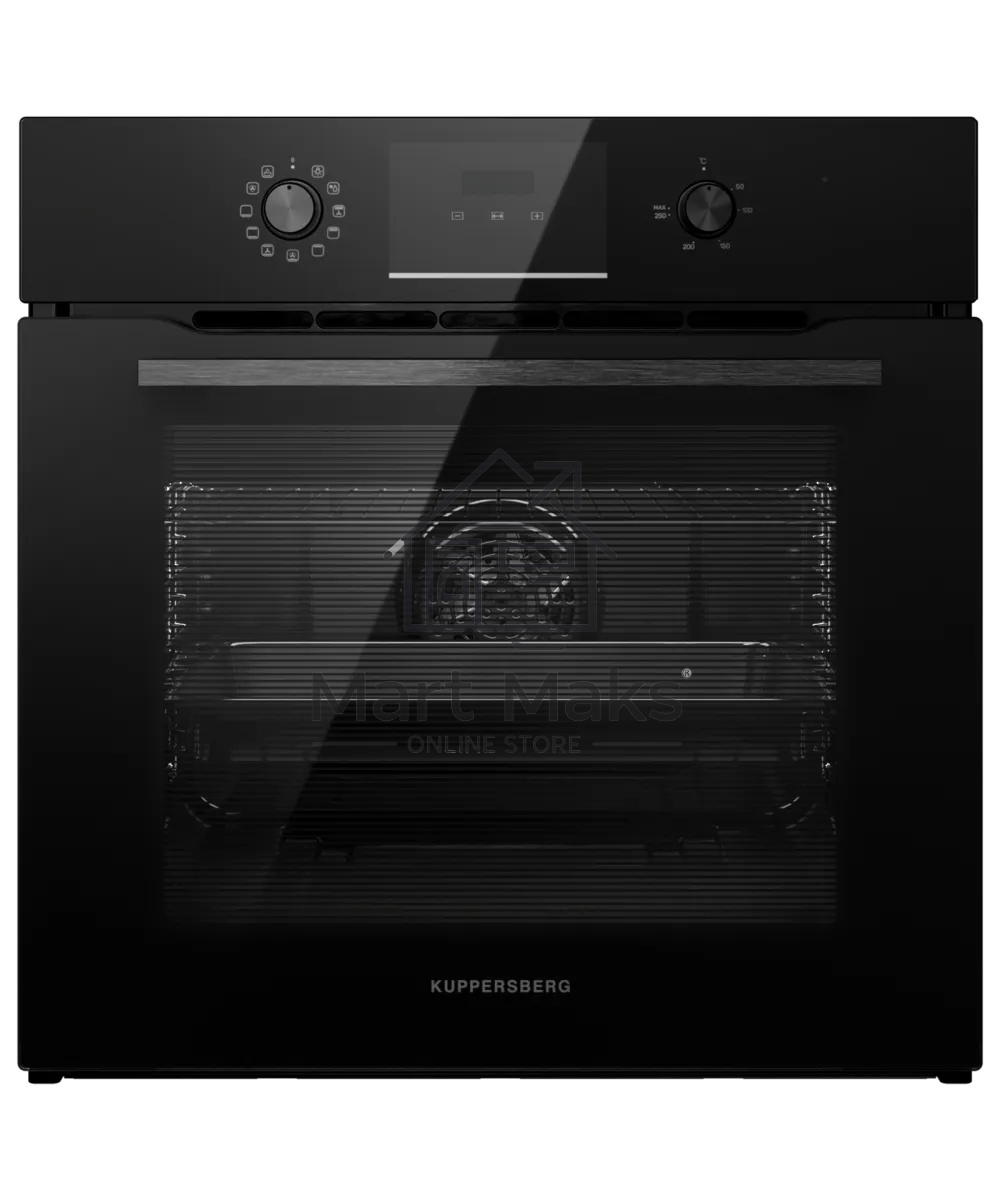 Духовой шкаф Kuppersberg HM 628 Black 11, High-Tech, 70 л, комбинированное управление, дисплей, таймер, 11 режимов, макс. температура 250 градусов, гриль, телескопические направляющие (на 1 уровень), энергоэффективность А, цвет черный, цвет фурнитуры черный