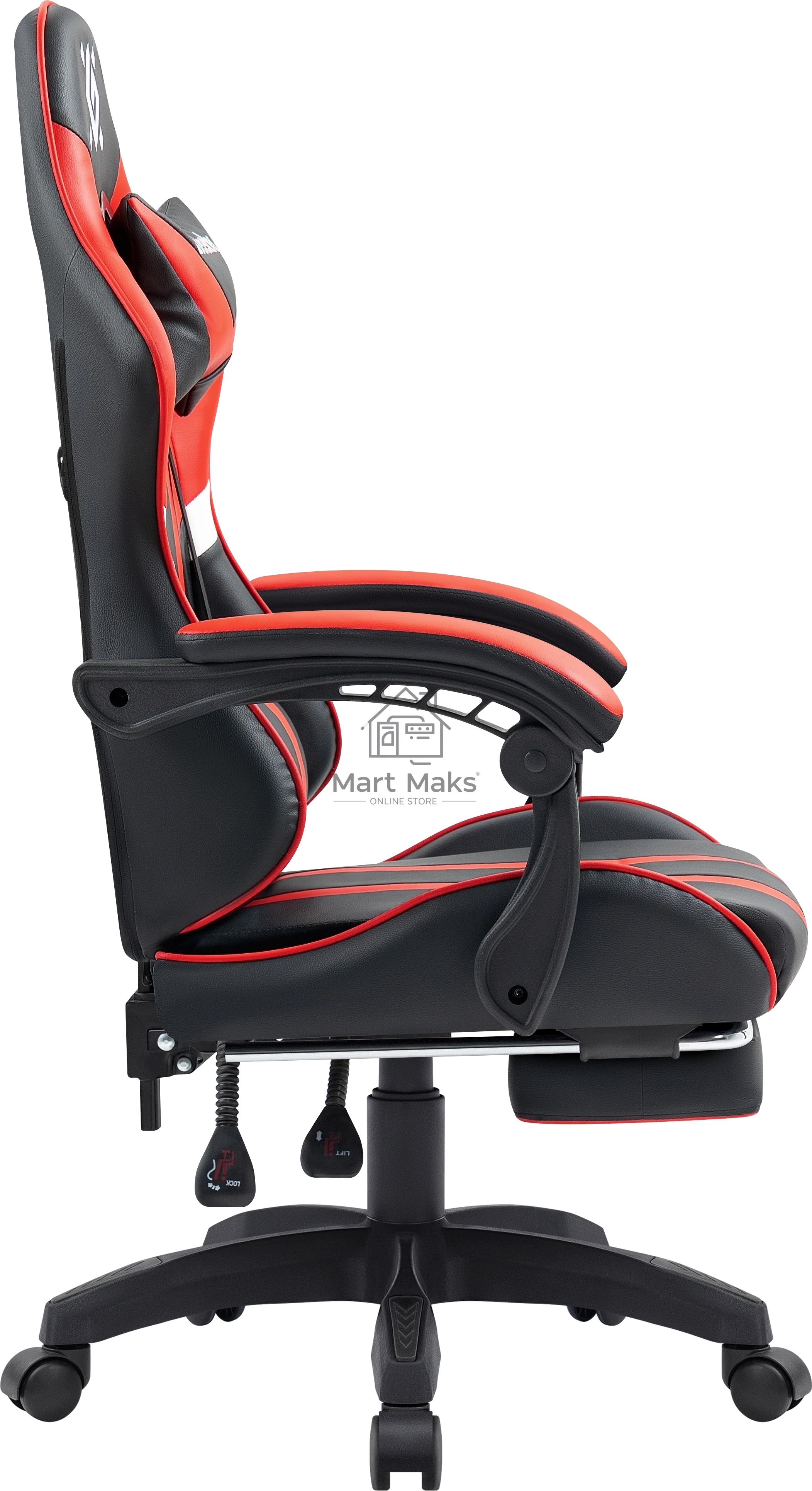 Кресло игровое Defender Colran черный/красный, класс 4, PU, подножка