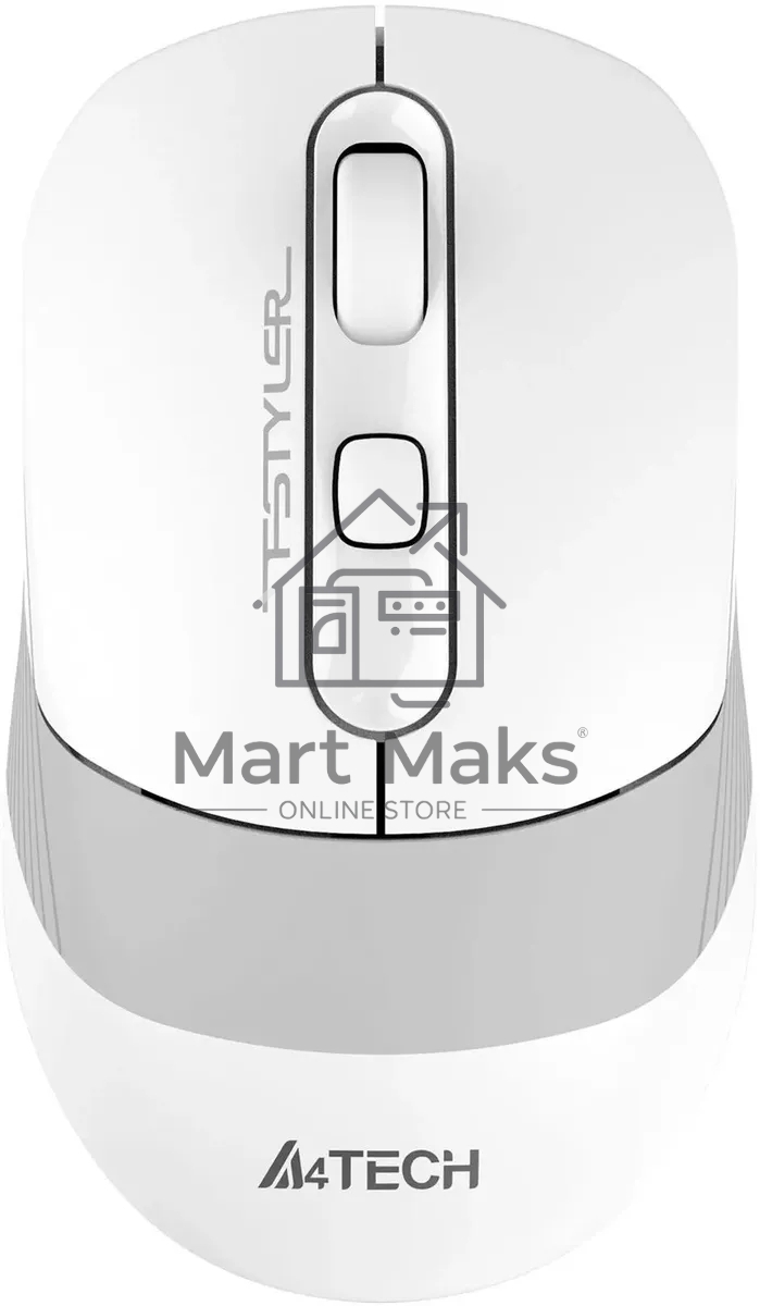 Мышь беспроводная A4Tech Fstyler FB10CS белый/серый, 2000 dpi, радиоканал, Bluetooth, USB, кнопки - 4