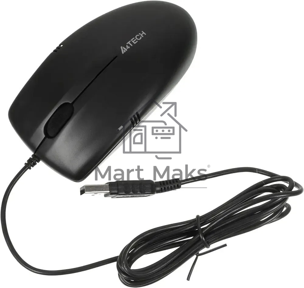 Мышь проводная A4Tech OP-530NU черный, 1200 dpi, USB, кнопки - 3