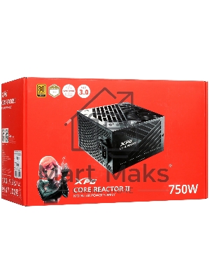 Блок питания ADATA XPG Core Reactor II COREREACTORII750GOLD RTL (COREREACTORII750G-BKCEU), 750Вт, 80 PLUS Gold, 120мм, модульный, черный