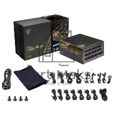 Блок питания ПК MSI MEG Ai1600T PCIE5, 1600W, 80 PLUS Titanium, полностью модульный, ATX 3.1, PCIE5.1, RTL