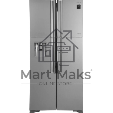 Холодильник Hitachi R-W660PUC7X GS серебристый стекло двухкамерный 396/144л морозилка сверху, No Frost, Side by Side