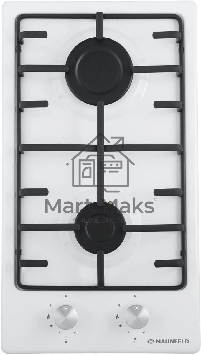 Газовая варочная панель Maunfeld EGHE.32.3EW/G, 2 конфорки, эмалированная сталь, белый