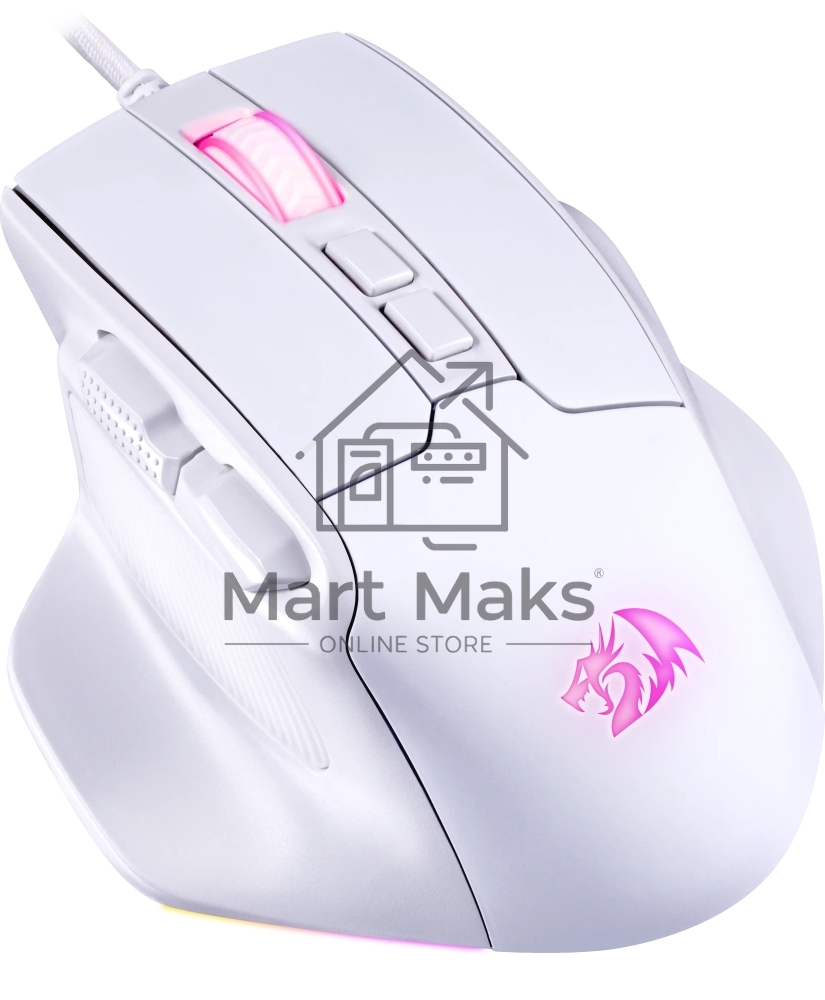 Мышь проводная REDRAGON Bullseye белый, 12400 dpi, USB, кнопки - 8