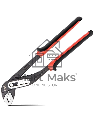 Переставные клещи усиленные Deli DL2612Z сталь Cr-V, 300 мм, раскрытие до 80 мм, 7-ми ступенчатая регулировка, прорезиненная рукоять