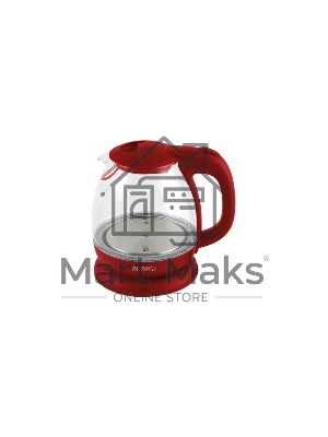 Чайник электрический Energy E-296 1л, стекло,пластик, красный,1100Вт
