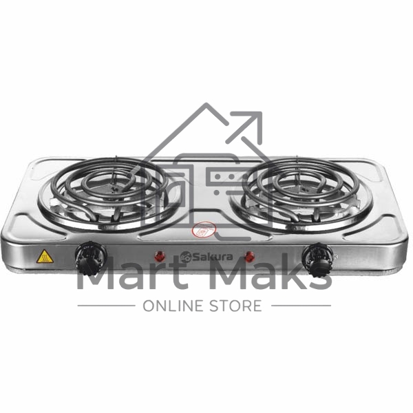 Плитка электрическая Sakura ПЭ-11Н 2500Вт 150/140мм 2конф/спир нерж.сталь