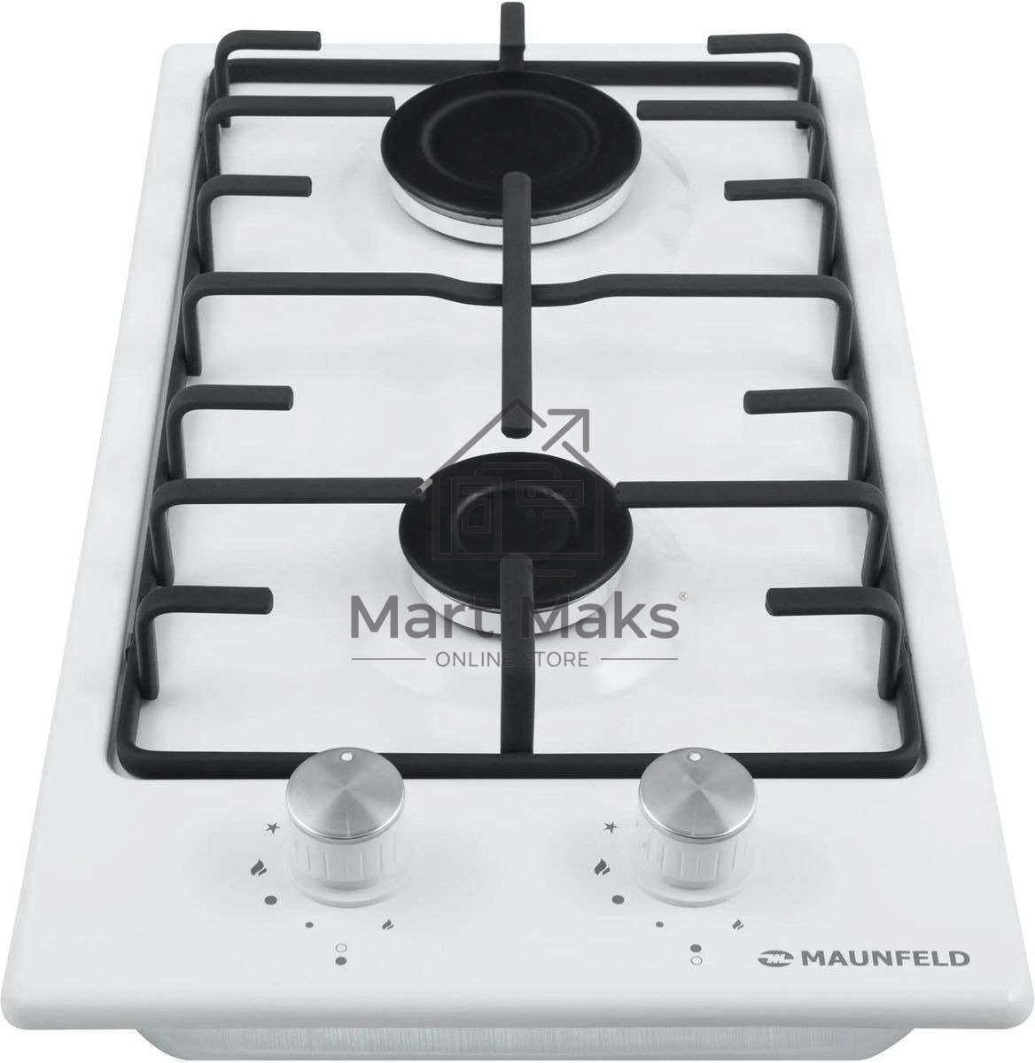 Газовая варочная панель Maunfeld EGHE.32.3EW/G, 2 конфорки, эмалированная сталь, белый