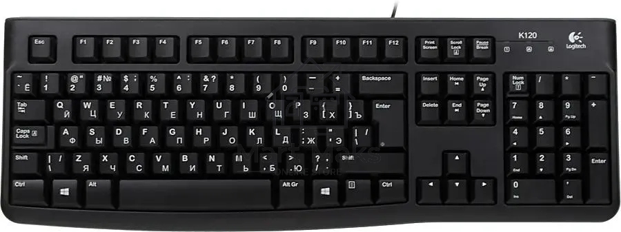 Клавиатура Logitech K120 EER проводная, USB, черный