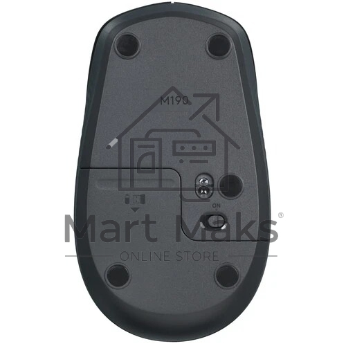 Мышь беспроводная Logitech M190 черный, 1000 dpi, радиоканал, USB, кнопки - 3