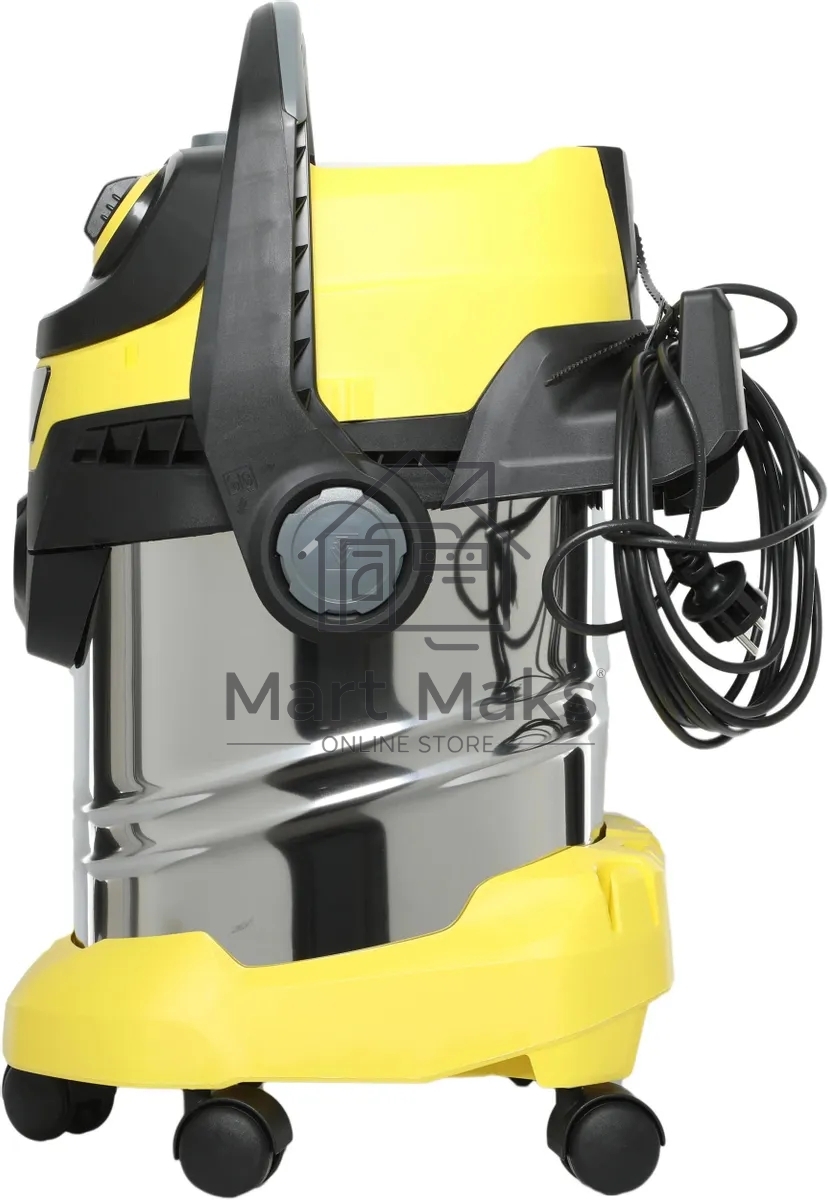 Строительный пылесос Karcher WD 5 S V-25/5/22 желтый, 1100 Вт, уборка сухая/сбор воды, пылесборник мешок/контейнер, 25 л