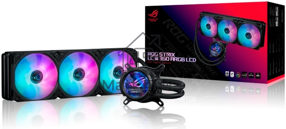 Жидкостная система охлаждения ASUS ROG STRIX LC III 360 ARGB LCD 90RC00W1-M0UAY0 черный 120мм алюминий+медь 2200rpm 36db 4-pin