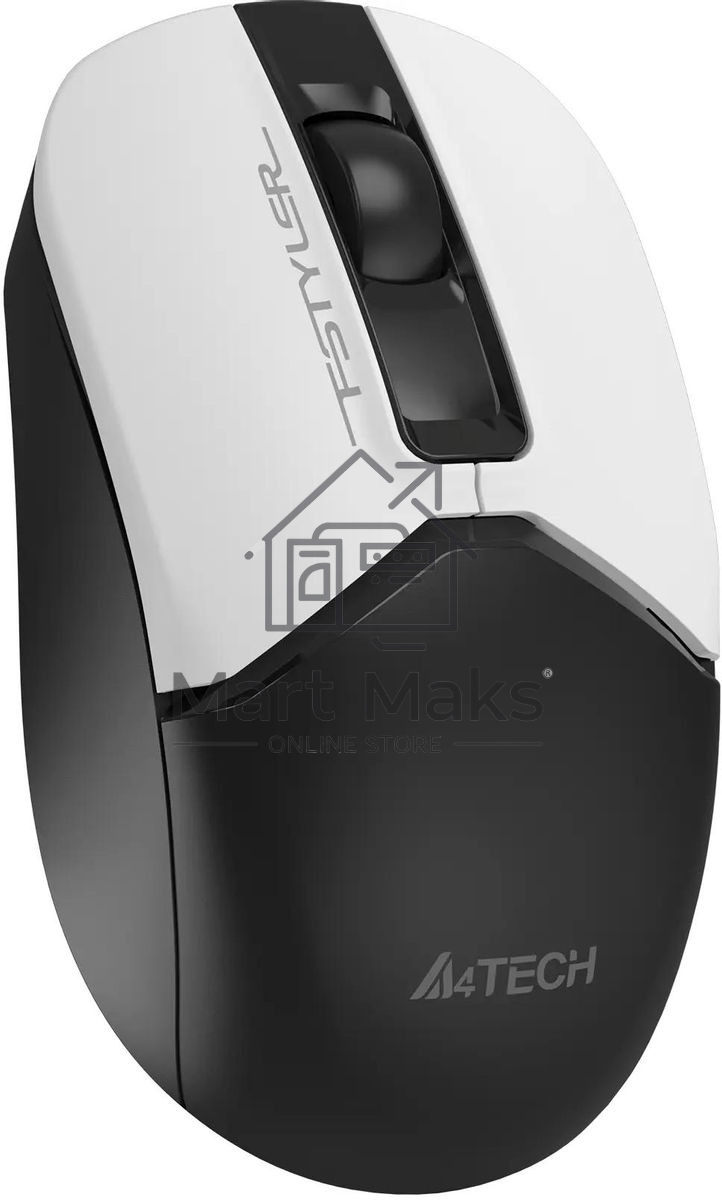 Мышь беспроводная A4Tech Fstyler FG12 белый/черный, 1200 dpi, радиоканал, USB, кнопки - 3