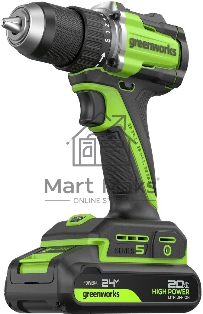 Дрель безударная Greenworks DD560 патрон:быстрозажимной реверс (3708407CUC)