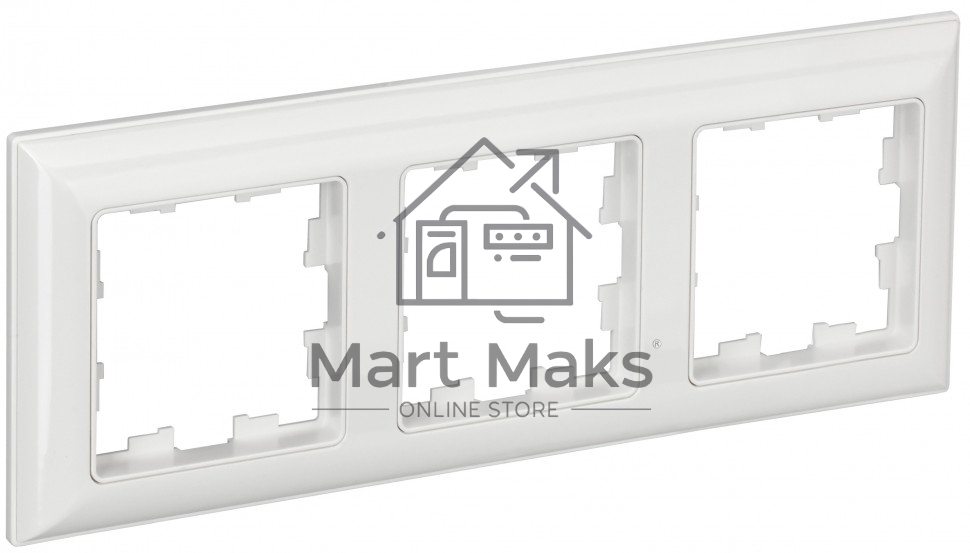 Рамка 3-местная IEK BRITE РУ-3-Бр DECOR 3D-форма белый/белый