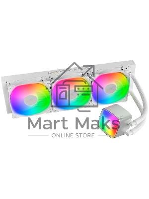 Система жидкостного охлаждения Water Cooling System Geometric Future Eskimo Pro 360 (240W, 360мм, ARGB, белый/ Fans: 3x120мм, 80.81CFM, 34.2dBA, 2000RPM/ Pump height 54мм, 3200RPM, Rad thickness 27мм/ S: 1851, 1700, 1200, 115X, 2011, 2066, AM5, AM4)