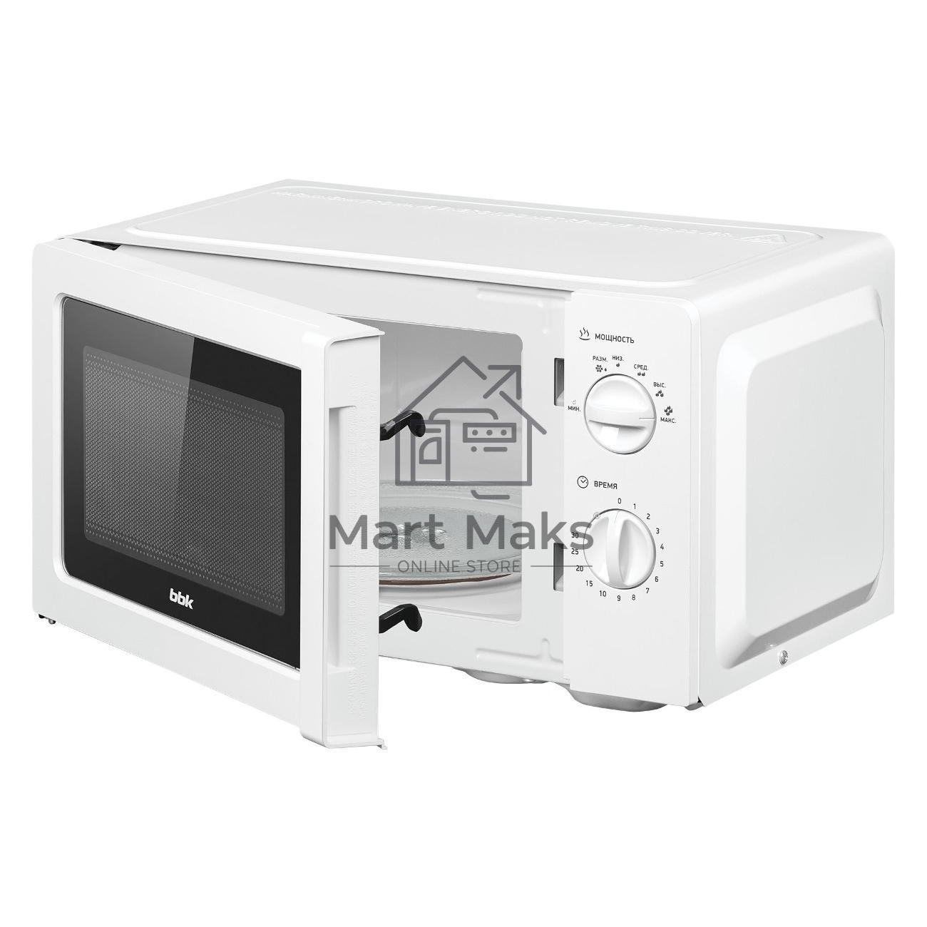 Микроволновая печь BBK 20MWS-777M/W белый, 20 л, 700 Вт, переключатели- поворотный механизм
