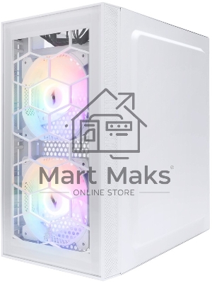 Компьютерный корпус 1STPLAYER FIREBASE X1 белый, mATX, 3x120мм LED fans