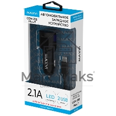 Автомобильное зарядное устройство Maxvi CCM-212 Plus T черный 2.1A